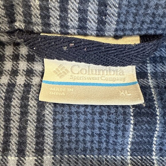Columbia Button Down Shirt Men's Extra Large Blue Plaid Flannel Outdoor/Casual - Picture 5 of 9